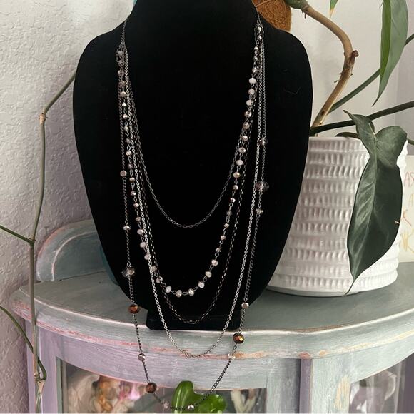 Express Multi Chain Layered Beaded  Necklace - Picture 3 of 8